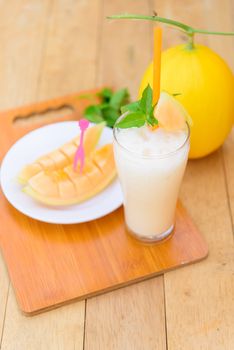 Milk melon Smoothie in glass