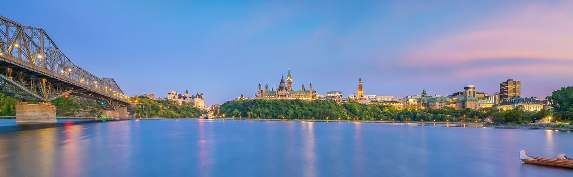 Parliament Hill in Ottawa, Ontario, Canada at Sunset 