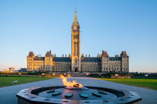 Parliament Hill in Ottawa, Ontario, in Canada 