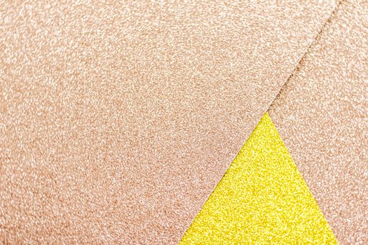 Blush pink and yellow shiny glitter paper background, abstract and holiday backdrops