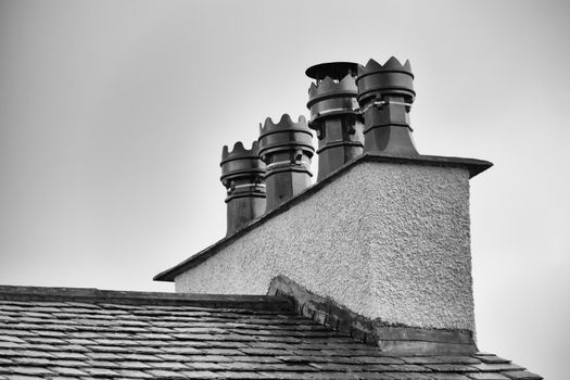 Old chimney pot on chimney in York UK