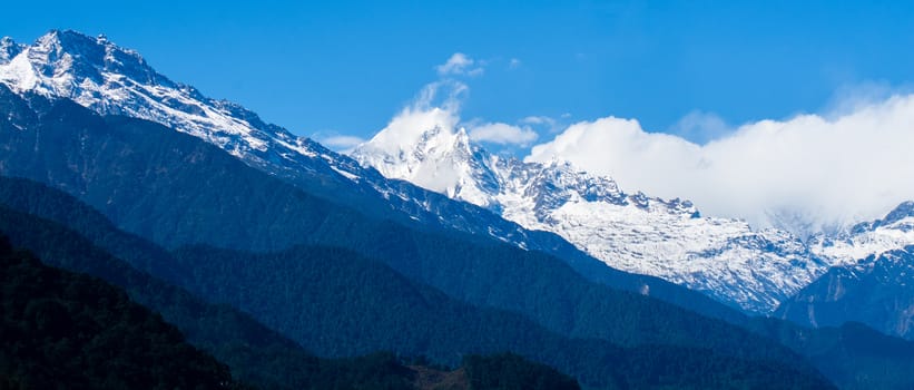 Mountains peaks in North Sikkim, India