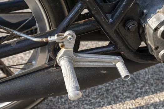 TERNI,ITALY SEPTEMBER 18 2020:detail of a vintage benelli 250 motorcycle