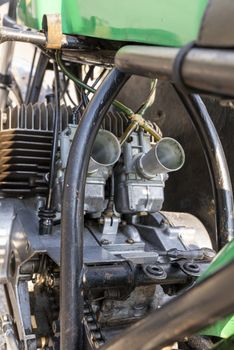 TERNI,ITALY SEPTEMBER 18 2020:detail of a vintage benelli 250 motorcycle