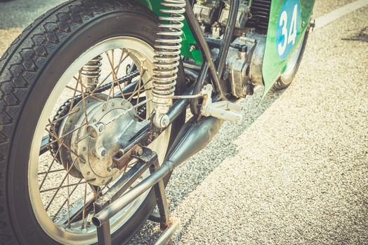 TERNI,ITALY SEPTEMBER 18 2020:detail of a vintage benelli 250 motorcycle