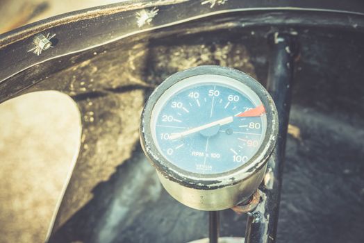 TERNI,ITALY SEPTEMBER 18 2020:detail of a vintage benelli 250 motorcycle