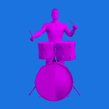 Drummer Drum Player Playing in Concert Concept