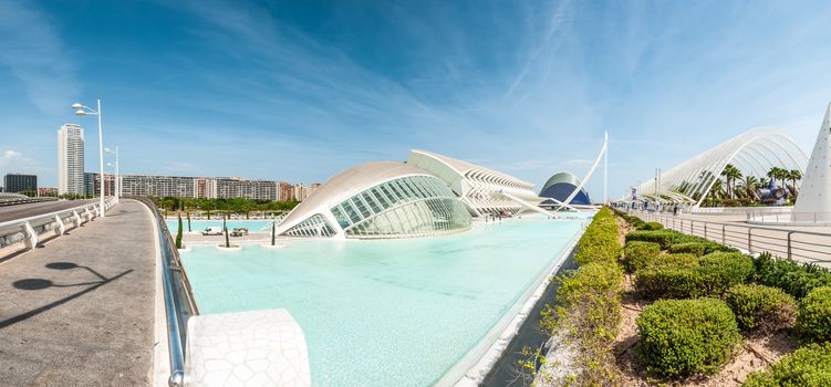 VALENCIA, SPAIN - MAY 13: City of Arts and Sciences. Futuristic city within a city ranks as one of world's most exciting and imaginative millennium projects. May 13, 2012, Valencia, Spain, Europe.