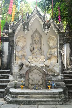 Phayao, Thailand – 21 December, 2019 : Deva statue in Wat Analyo Thipayaram, Phayao province, Thailand