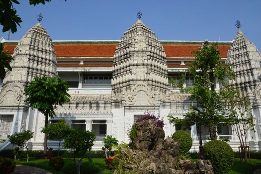 Royal Cemetery at Wat Ratchabophit On the west end of the temple grounds is the Royal Cemetery, with numerous monuments to major and minor members of the Thai Royal Family, Bangkok, Thailand