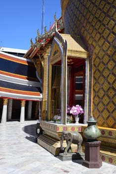 Beautiful Thai Temple  Wat Ratchabophit or formally Wat Ratchabophit Sathit Maha Simaram Ratcha Wora Maha Wihan, The temple was built during the reign of King Chulalongkorn (Rama V), Bangkok, Thailand