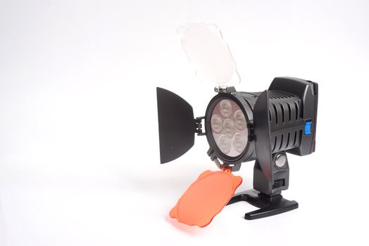 LED light for video and photography production on white  background