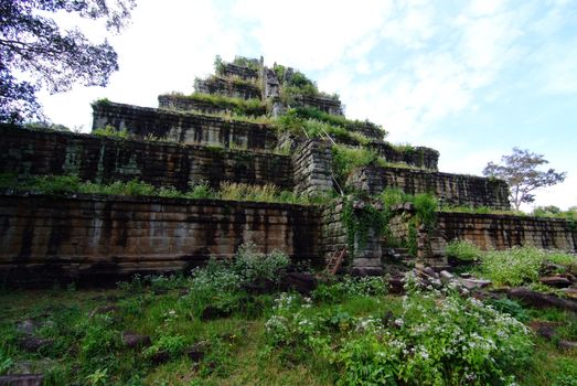 View of the seven tiered pyramid at Koh Ker, Prasat Thom of Koh Ker temple site