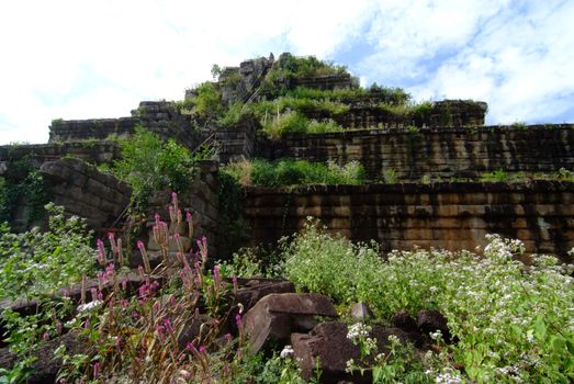 View of the seven tiered pyramid at Koh Ker, Prasat Thom of Koh Ker temple site