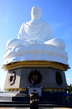 NHA TRANG, VIETNAM – 28 FEBRUARY 2020 : Long Son Pagoda, also known as Chua Long Son, is situated on the foothill of Trai Thuy Mountain in the city of Nha Trang.