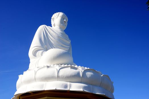 NHA TRANG, VIETNAM – 28 FEBRUARY 2020 : Long Son Pagoda, also known as Chua Long Son, is situated on the foothill of Trai Thuy Mountain in the city of Nha Trang.