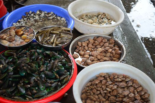 Fresh seafood Sell in fresh seafood market, note  select focus with shallow depth of field