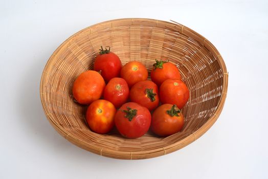 Tomato, (Solanum lycopersicum), flowering plant of the nightshade family (Solanaceae), cultivated extensively for its edible fruits. Labelled as a vegetable for nutritional purposes

