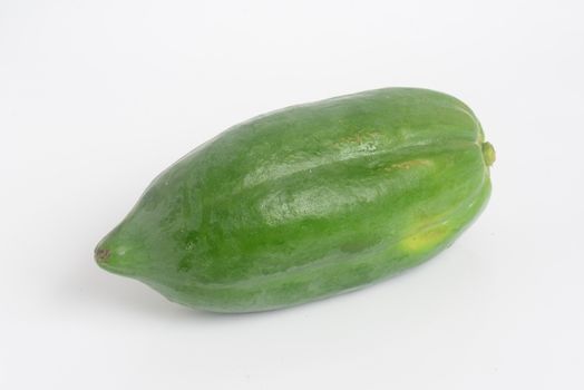 green papaya on white background