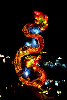 chinese style dragon lantern in lantern festival