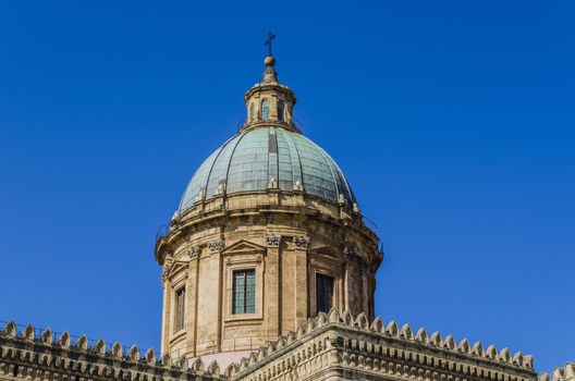 Detail of the dome of the cathedral of Palermo of a singular Norman Arabic style