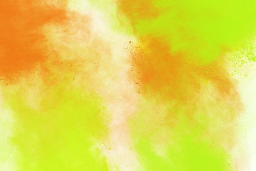 Abstract image of color powder in lemon yellow shades, digital illustration
