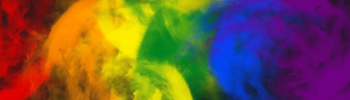 Abstract image of color powder in LGBT color, digital illustration