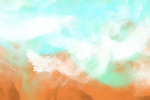 Abstract image of sea and sand beach in aqua menthe color tone for background, digital illustration