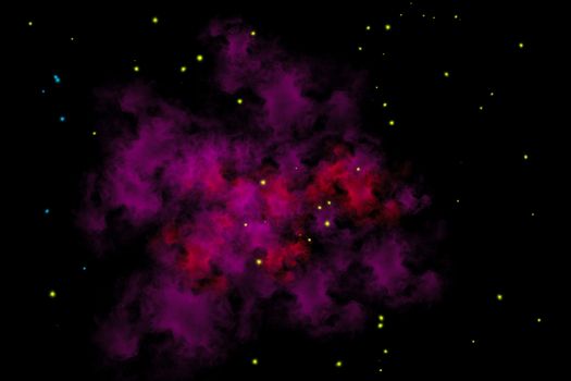 Red nebulas with stars imagination image, deep space illustration