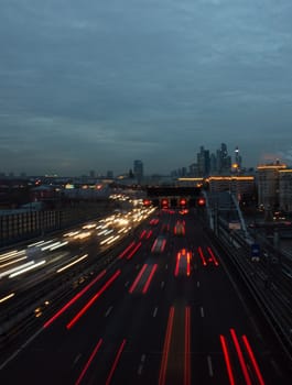 Road traffic on the third ring road in Moscow