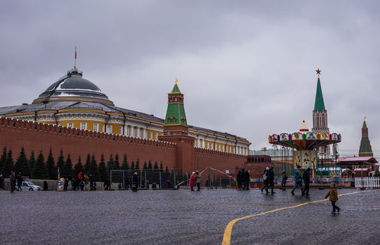 27 November 2018, Moscow, Russia. Christmas fair on red square in Moscow.
