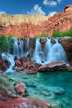 Navajo Falls in Havasupai Indian Reservation near Grand canyon, Arizona, USA