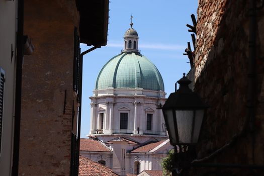 Italy city of Brescia. Old European city of Brescia in the Lombardy region in summer