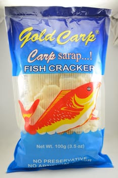 MANILA, PH - SEPT 10 - Gold carp fish cracker on September 10, 2020 in Manila, Philippines.