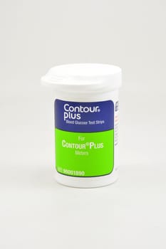 MANILA, PH - SEPT 10 - Contour plus blood glucose test strips canister on September 10, 2020 in Manila, Philippines.