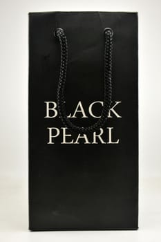 MANILA, PH - SEPT 10 - Black pearl paper bag on September 10, 2020 in Manila, Philippines.