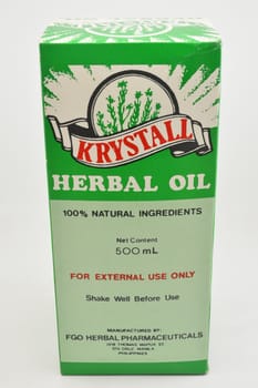 MANILA, PH - SEPT 10 - Krystall herbal oil box on September 10, 2020 in Manila, Philippines.