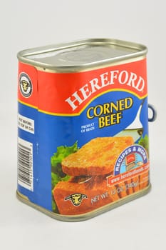 MANILA, PH - SEPT 10 - Hereford corned beef can on September 10, 2020 in Manila, Philippines.