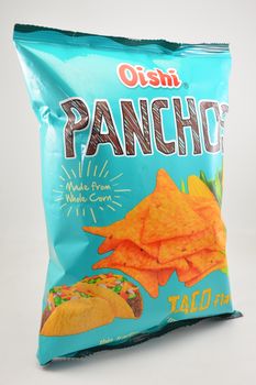 MANILA, PH - SEPT 10 - Oishi panchos taco flavor on September 10, 2020 in Manila, Philippines.