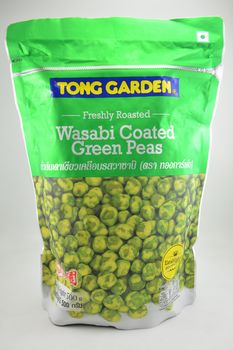 MANILA, PH - SEPT 10 - Toms garden wasabi coated green peas on September 10, 2020 in Manila, Philippines.