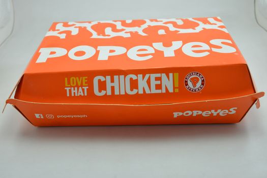 MANILA, PH - SEPT 10 - Popeyes chicken meal box on September 10, 2020 in Manila, Philippines.