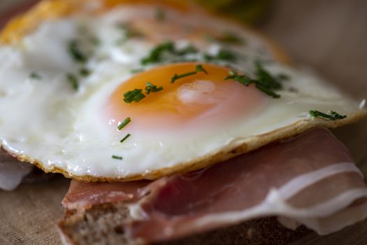 eggs sunny side up on rye bread