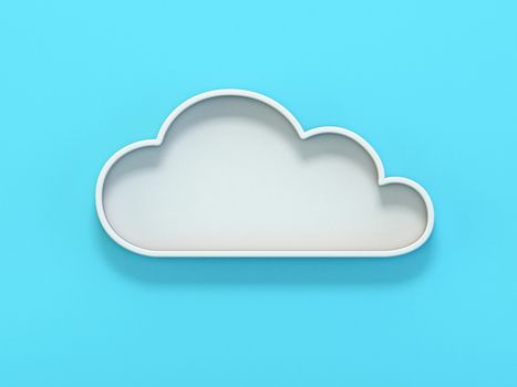 Cloud sign 3D render illustration isolated on blue background