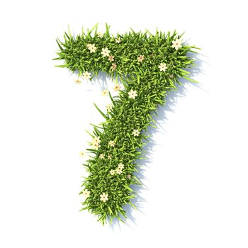 Grass font Number 7 SEVEN 3D rendering illustration isolated on white background