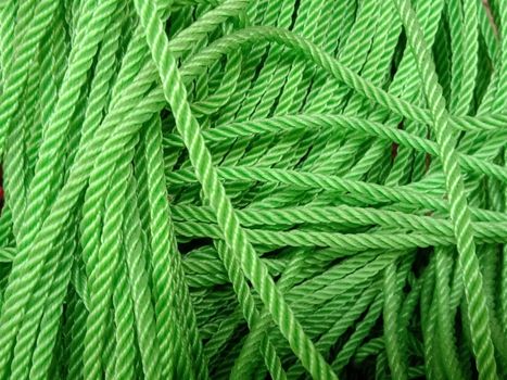 green colored nylon yarn stock on shop