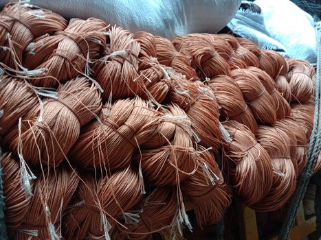 chocolate colored nylon yarn stock on shop