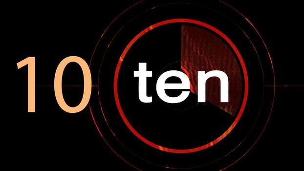 Glitched and blurred view of Number written as digit and in English text. Illustration of typography on black background.