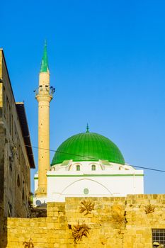 View of the Al-Jazzar Mosque, in the old city of Acre (Akko), Israel
