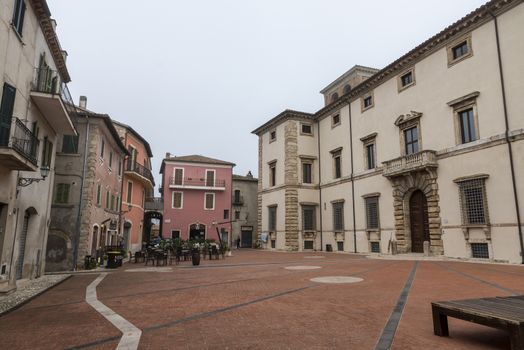 acquasparta,italy september 21 2020:Federico Cesi square in the center of Acquasparta