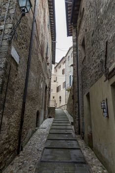 acquasparta,italy september 21 2020:architecture of alleys and buildings in the town of Acquasparta